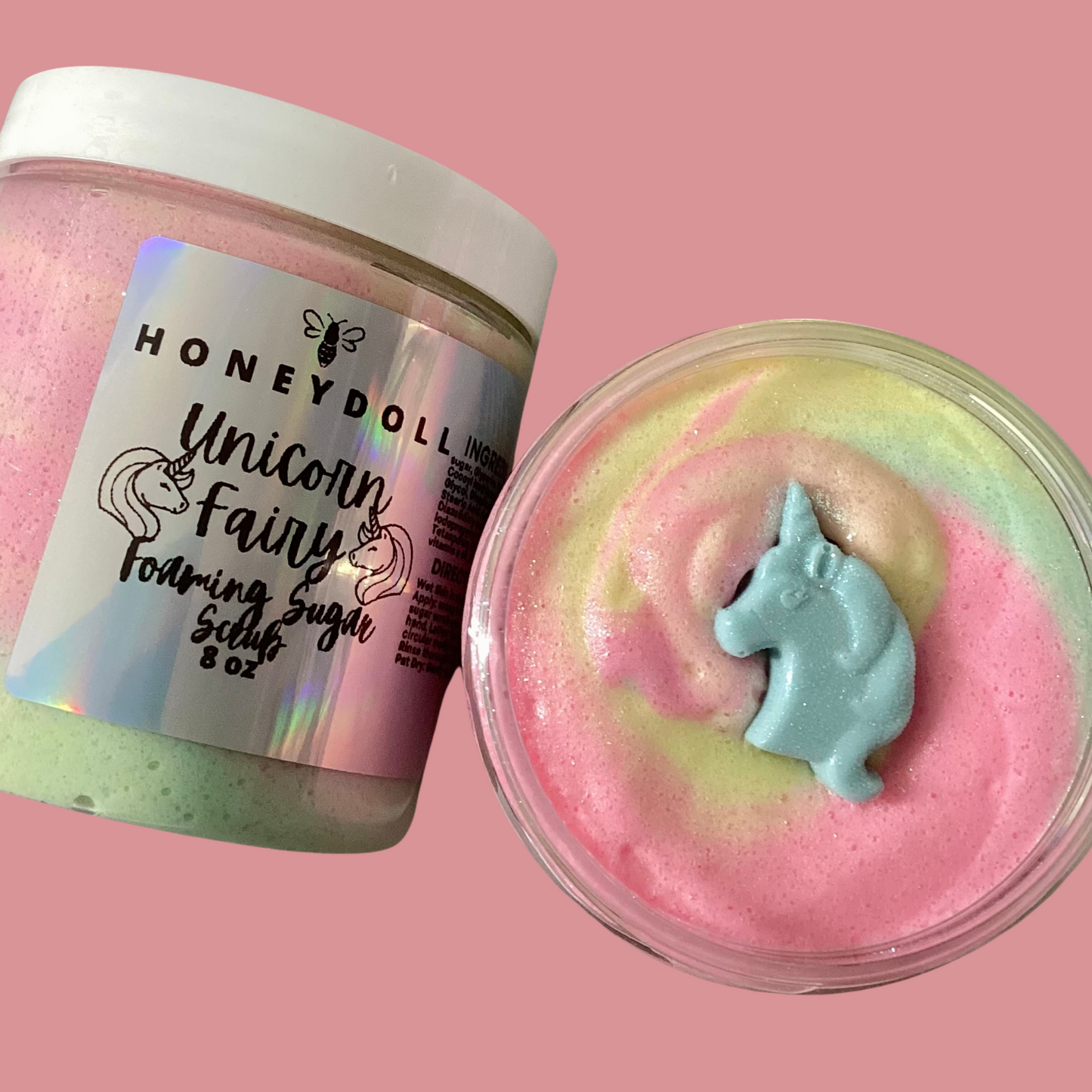 New Honeydoll Foaming Sugar Scrubs - Crushed Paradise - Pineapple Upside Down Cake - Fruity O’s - Unicorn Fairy - choose your scent